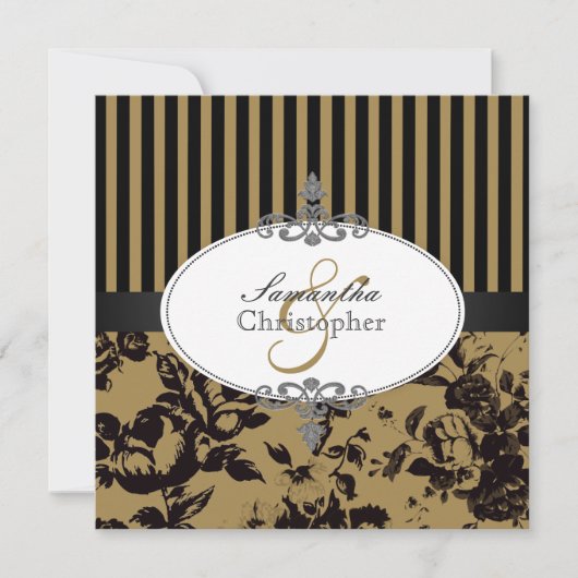 Invitation PixDezines Black Stripes+ DO-IT-YOURSELF Couleur p (Devant)