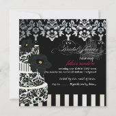 Invitation PixDezines BLACK+WHITE MARIAGE CAKE FÊTE DE L'MARI (Dos)
