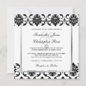 Invitation PixDezines Black+White Vendome Damask (Dos)