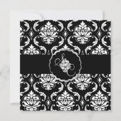 Invitation PixDezines Black+White Vendome Damask (Devant)