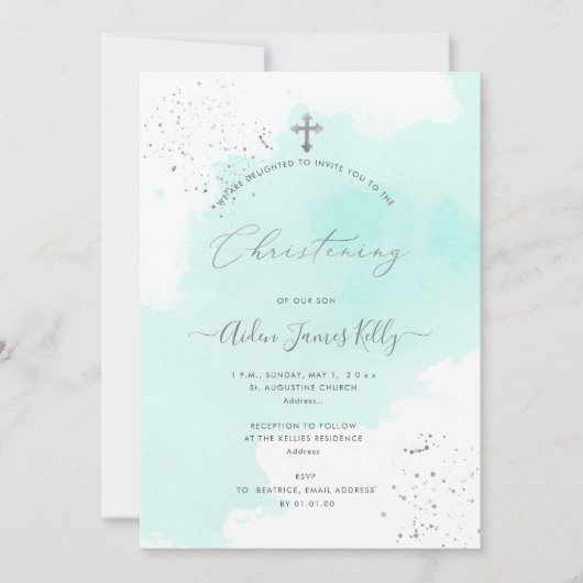 Invitation PixDezines Bleu Aqua (Devant)