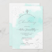 Invitation PixDezines Bleu Aqua (Devant / Derrière)