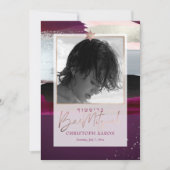 Invitation PixDezines Bloc de couleur Faux Bar-Mitzvah Argent (Devant)