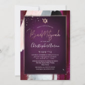Invitation PixDezines Bloc de couleur Faux Bar-Mitzvah Argent (Dos)