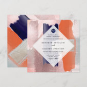 Invitation PixDezines Bloc de Couleurs Art Moderne Rose Pâle  (Devant / Derrière)