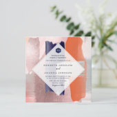 Invitation PixDezines Bloc de Couleurs Art Moderne Rose Pâle  (Debout devant)