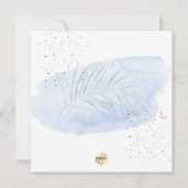 Invitation PixDezines Blue Aquarelle Palms Christening (Dos)
