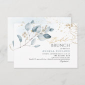 Invitation PixDezines Blue Gum Eucalyptus Bridal Brunch (Devant / Derrière)