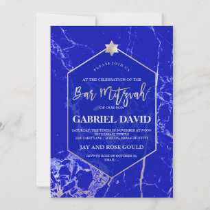 Invitation PixDezines Blue Lapis Bar Mitzvah