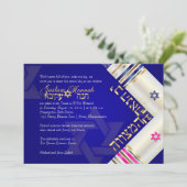 Invitation PixDezines Blue/Pink Tallits B'nai Mitzvah (Debout devant)