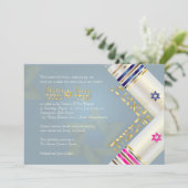 Invitation PixDezines Blue/Pink Tallits B'nai Mitzvah (Debout devant)