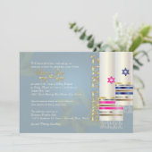 Invitation PixDezines Blue/Pink Tallits/B'nai Mitzvah (Debout devant)