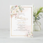 Invitation PixDezines Blush Alabaster Rose Christening (Debout devant)
