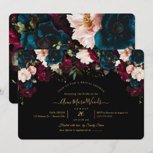 Invitation PixDezines Blush Bourgogne Turquoise Fête des mari