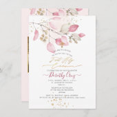 Invitation PixDezines Blush Gum Eucalyptus 1ère sainte commun (Devant / Derrière)