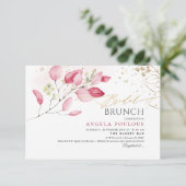 Invitation PixDezines Blush Gum Eucalyptus Bridal Brunch (Debout devant)