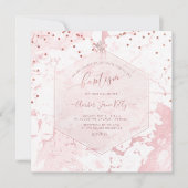 Invitation PixDezines Blush Honeycomb Marbre Baptême (Devant)
