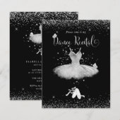 Invitation PixDezines Blush Tutu n Butterflies Dance Recital (Devant / Derrière)