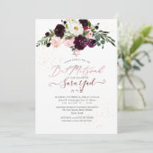 Invitation PixDezines Blush Watercolor Flowers Mitzvah (Debout devant)