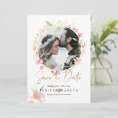 Invitation PixDezines Blushing Romance Fleur Wavercolor (Debout devant)