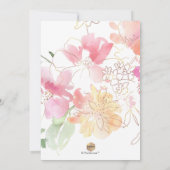 Invitation PixDezines Blushing Romance, Fleurs Aquarelles (Dos)