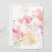 Invitation PixDezines Blushing Romance, Fleurs Aquarelles (Dos)