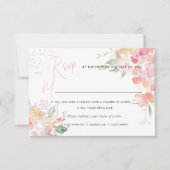 Invitation PixDezines Blushing Romance Floral RSVP avec repas (Devant)