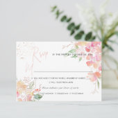 Invitation PixDezines Blushing Romance Floral RSVP avec repas (Debout devant)