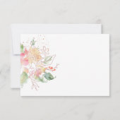 Invitation PixDezines Blushing Romance Floral RSVP avec repas (Dos)