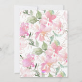 Invitation PixDezines Blushing Romance Sweetpea Fête des mari (Dos)