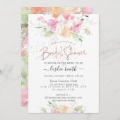 Invitation PixDezines Blushing Romance Sweetpea Fête des mari (Devant / Derrière)