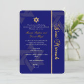 Invitation PixDezines Bnai Mitzvah/bleu foncé/or/do-it-yourse (Debout devant)