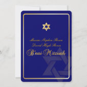 Invitation PixDezines Bnai Mitzvah/bleu foncé/or/do-it-yourse (Dos)