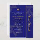 Invitation PixDezines Bnai Mitzvah/bleu foncé/or/do-it-yourse (Devant)