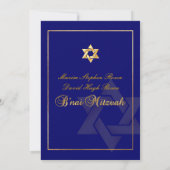 Invitation PixDezines Bnai Mitzvah/bleu foncé/or/do-it-yourse (Dos)