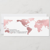 Invitation PixDezines Boarding Pass Save the Date, World Map (Dos)