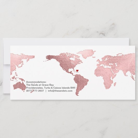 Invitation PixDezines Boarding Pass Save the Date, World Map (Dos)