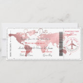 Invitation PixDezines Boarding Pass Save the Date, World Map (Devant)