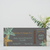Invitation PixDezines Boarding Pass+Starfish+Beach Wedding (Debout devant)
