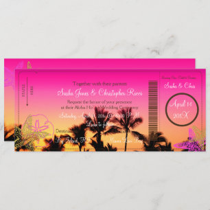 Invitation PixDezines Boarding Pass+Tropical Sunset A-Bay