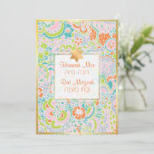 Invitation PixDezines Boho Floral+Butterflies Bat mitzvah (Debout devant)