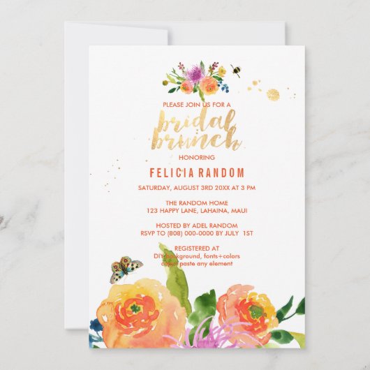 Invitation PixDezines Bridal Brunch/do-it-yourself Arrière -  (Dos)