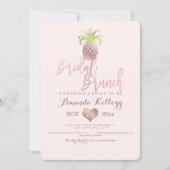 Invitation PixDezines Bridal Brunch/Faux Rose Gold/Ananas (Devant)