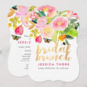 Invitation PixDezines Bridal Brunch Floral Aquarelle (Devant / Derrière)