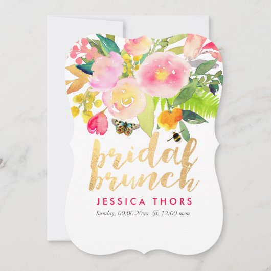 Invitation PixDezines Bridal Brunch Floral Aquarelle (Devant)