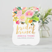 Invitation PixDezines Bridal Brunch Floral Aquarelle (Debout devant)