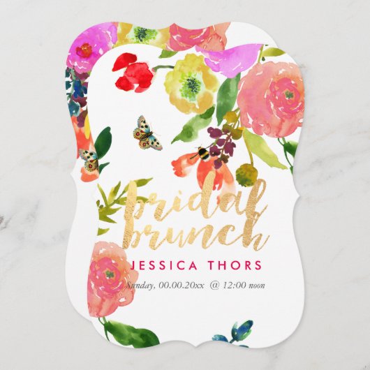 Invitation PixDezines Bridal Brunch Ranunculus/do-it-yourself (Devant / Derrière)