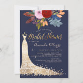 Invitation PixDezines Bridal Shower Watercolor Red+Blue (Devant)