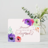 Invitation PixDezines Bridesmaid/Floral/Aquarelle/Rose (Debout devant)