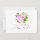 Invitation PixDezines Bridesmaid/Floral/Watercolor/Spring (Devant)